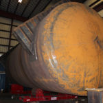 Image showing the erection of a 179″ x 420″ A516-70N ASME PRESSURE VALVE
